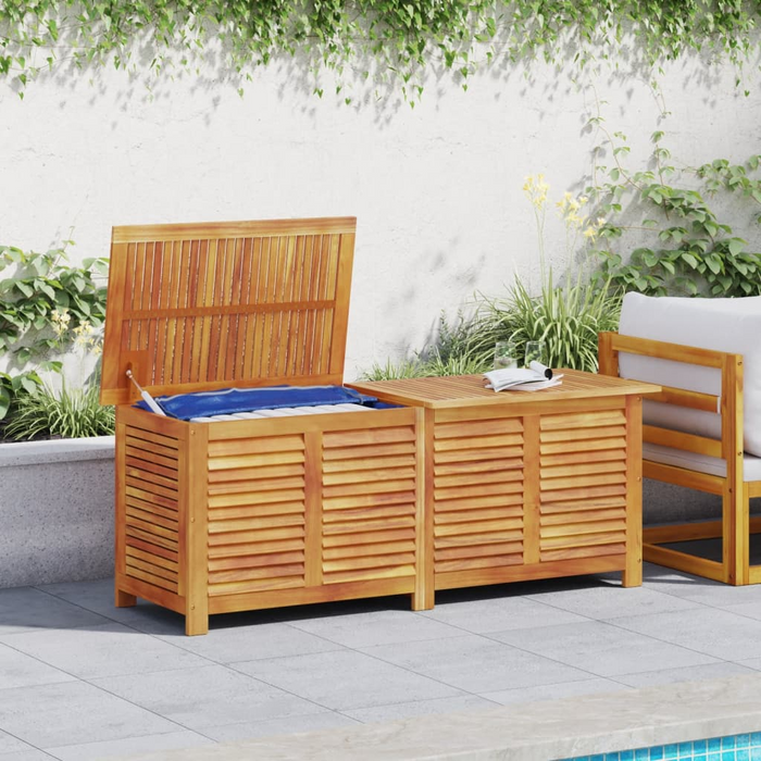 vidaXL Garden Storage Box with Louver 59.1"x19.7"x22" - Solid Wood Acacia for Outdoor Furniture