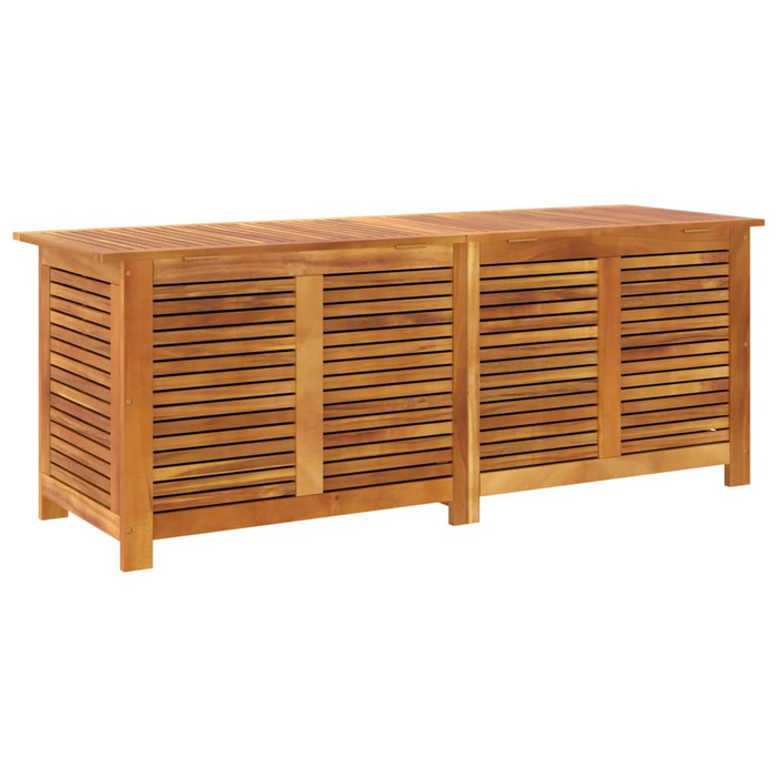 vidaXL Garden Storage Box with Louver 59.1"x19.7"x22" - Solid Wood Acacia for Outdoor Furniture