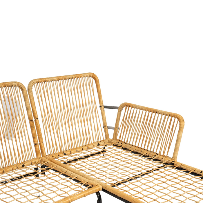 Modern 3 Piece Outdoor Patio Wicker Furniture Set - Table and Chairs