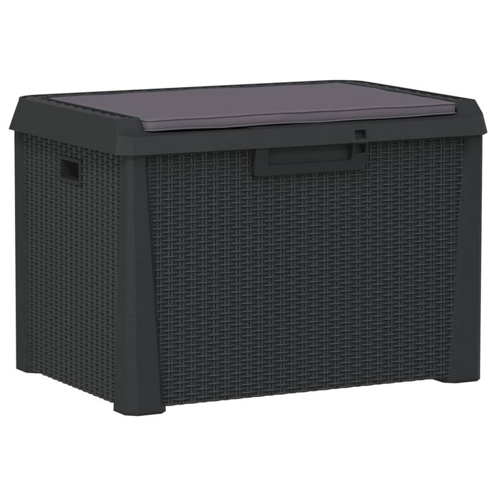 vidaXL Patio Storage Box with Seat Cushion Anthracite 33 Gal PP – Stylish and Durable Outdoor Storage Solution