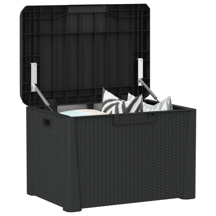 vidaXL Patio Storage Box with Seat Cushion Anthracite 33 Gal PP – Stylish and Durable Outdoor Storage Solution