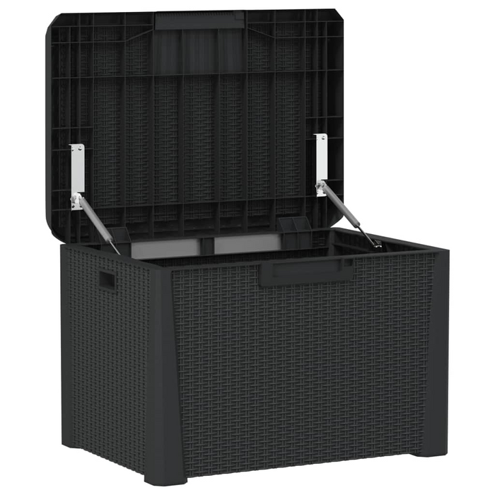 vidaXL Patio Storage Box with Seat Cushion Anthracite 33 Gal PP – Stylish and Durable Outdoor Storage Solution