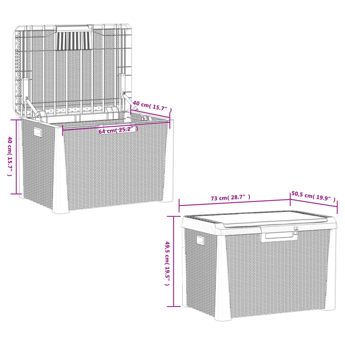 vidaXL Patio Storage Box with Seat Cushion Anthracite 33 Gal PP – Stylish and Durable Outdoor Storage Solution