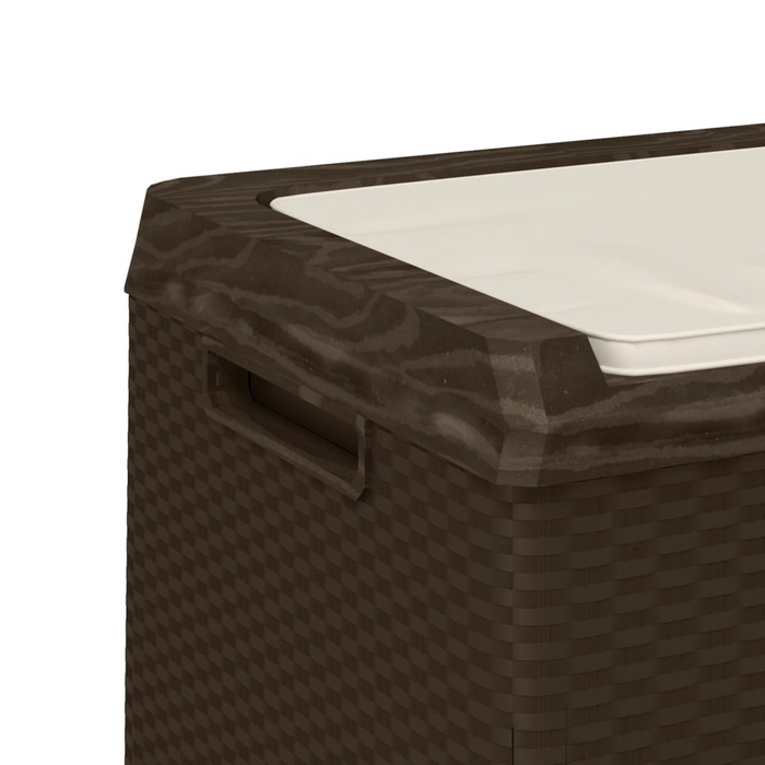 vidaXL Brown Patio Storage Box with Seat Cushion - 92.5 gal Capacity, Weather-Resistant PP