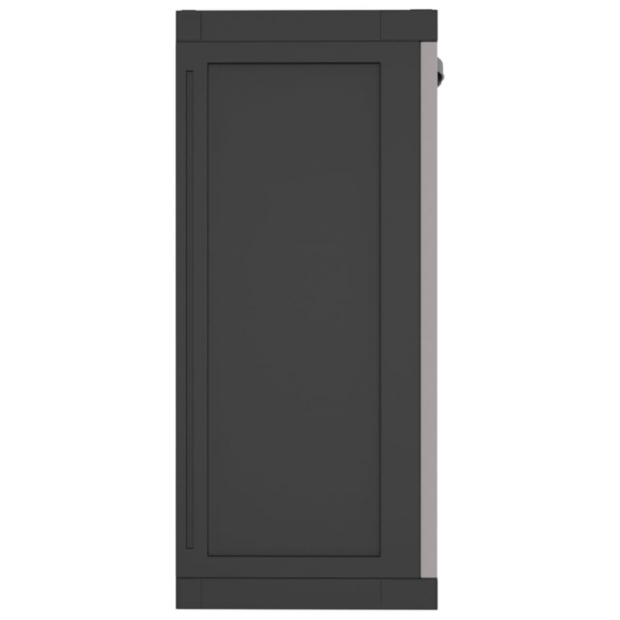 vidaXL Outdoor Storage Cabinet Gray and Black 25.6"x14.6"x33.5" PP - Durable, Weather-Resistant Utility Cupboard