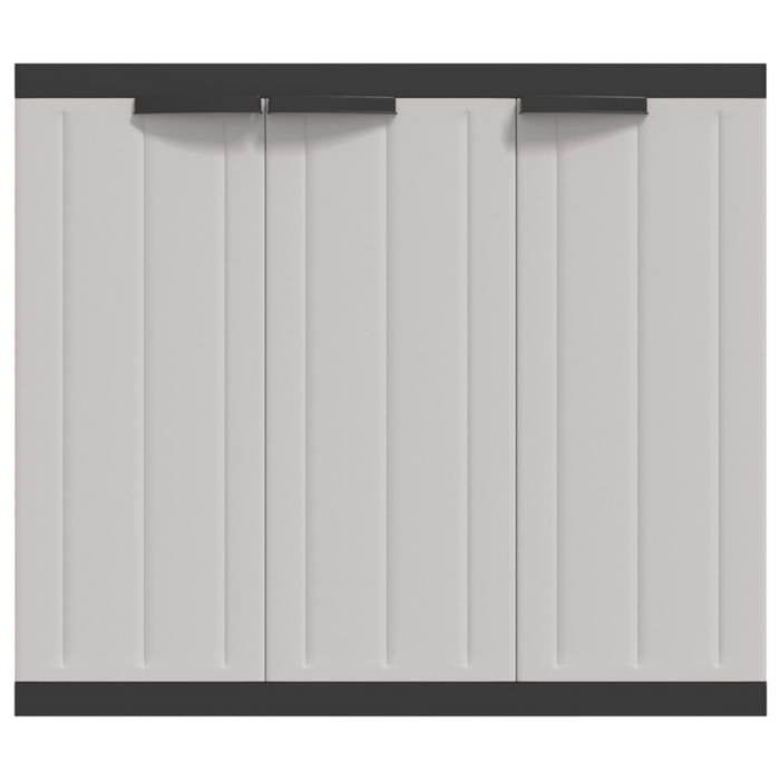 vidaXL Outdoor Storage Cabinet Gray and Black - 38.2"x14.6"x33.5" PP - Weather-Resistant Garden Storage Solution