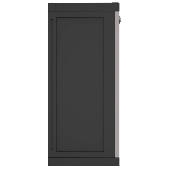 vidaXL Outdoor Storage Cabinet Gray and Black - 38.2"x14.6"x33.5" PP - Weather-Resistant Garden Storage Solution