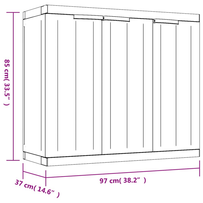 vidaXL Outdoor Storage Cabinet Gray and Black - 38.2"x14.6"x33.5" PP - Weather-Resistant Garden Storage Solution