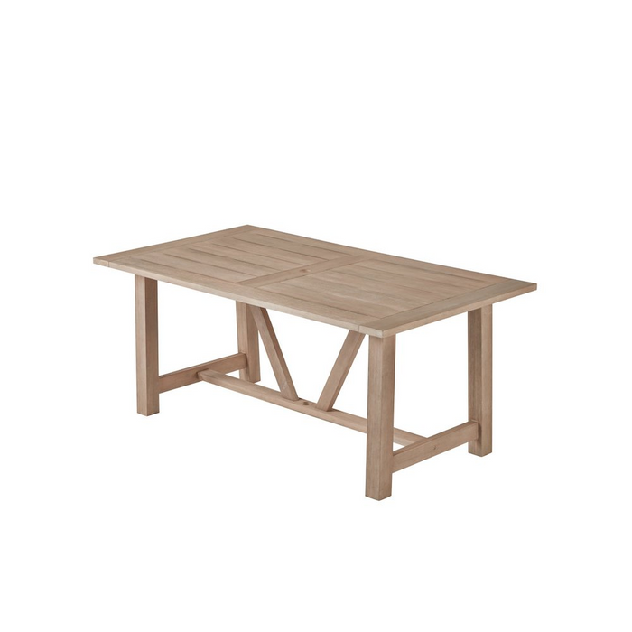 Rustic Light Oak Outdoor Dining Set - Acacia Wooden Table with 2 Benches | Durable Patio Furniture