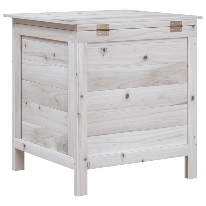 vidaXL Solid Wood Fir Patio Storage Box - White, 19.7"x19.3"x22.2" - Durable Outdoor Storage Solution