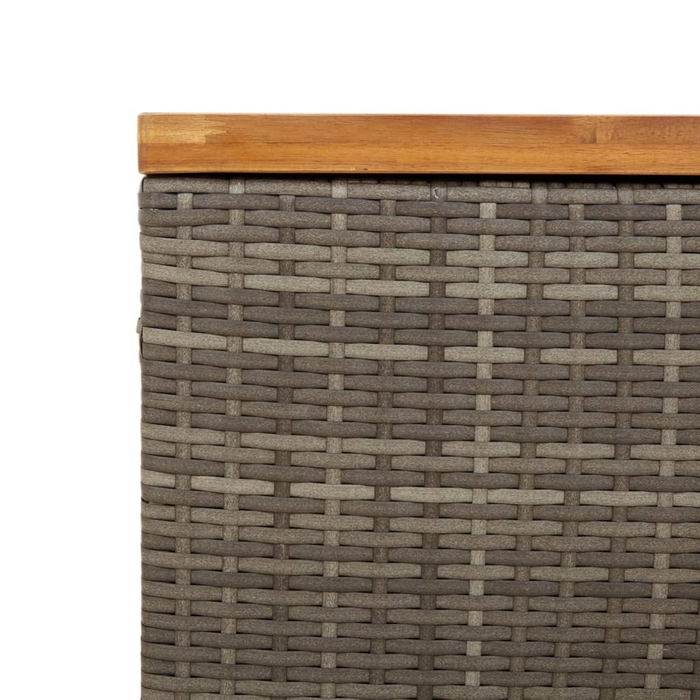 vidaXL Patio Storage Box Gray 31.5"x15.7"x18.9" Poly Rattan Acacia Wood | Weather-Resistant and Durable Outdoor Storage Solution