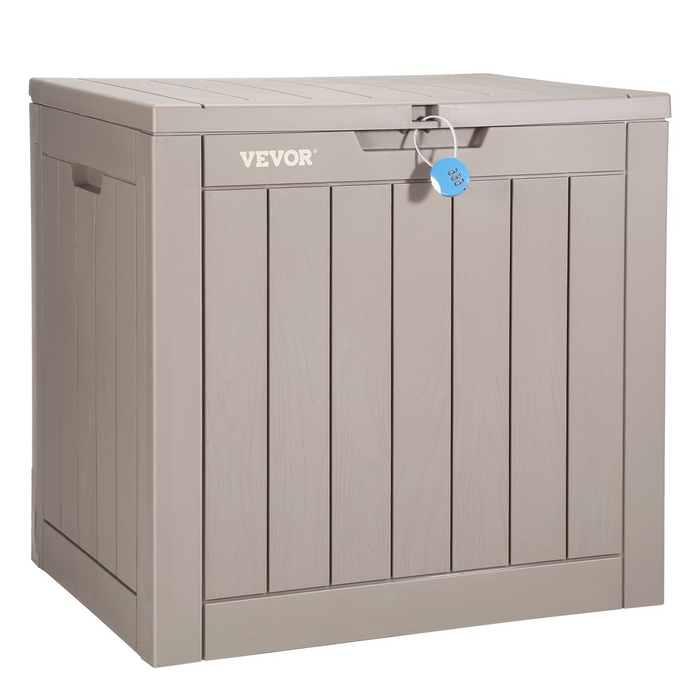 VEVOR Deck Box, 31 Gallon Waterproof Outdoor Storage Box, Grey