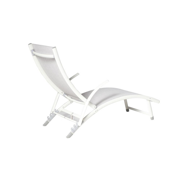 Luxurious Poolside Stackable/Foldable Chaise Lounge - Loft White | Perfect for Outdoor Relaxation