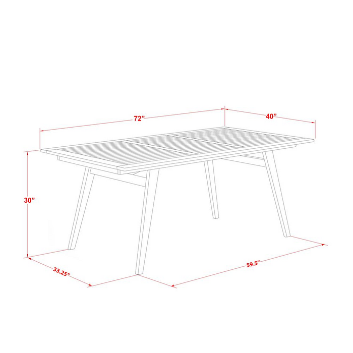 East West Furniture DEBS9CANA 9-Piece Patio Dining Set - 8 Ladder Back Chairs & Rectangular Table - Natural Oil Finish