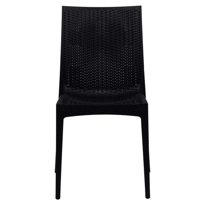 Weave Mace Armless Dining Chair Set of 4 - Indoor/Outdoor, Stackable & Stylish