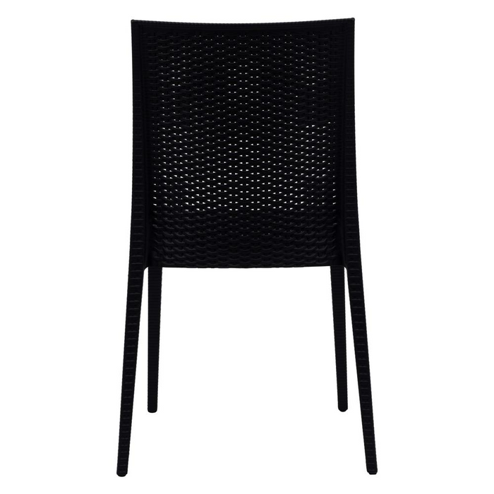 Weave Mace Armless Dining Chair Set of 4 - Indoor/Outdoor, Stackable & Stylish