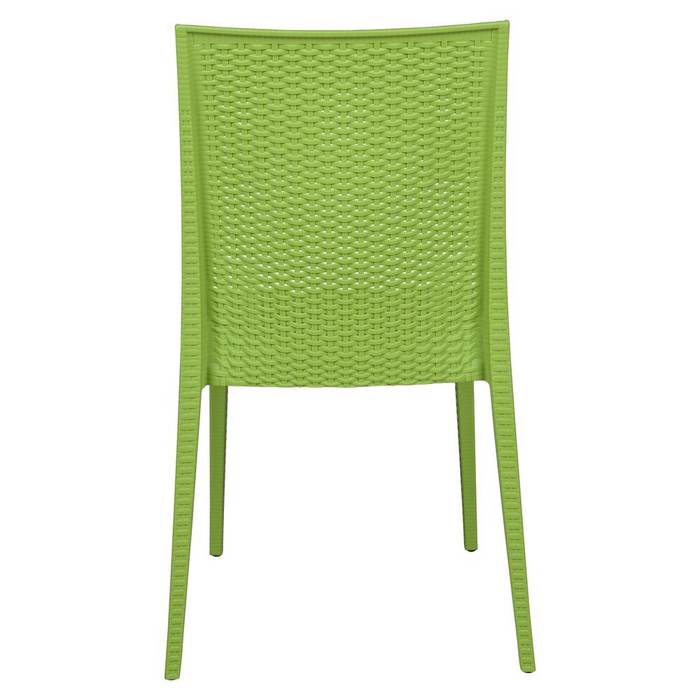 Weave Mace Armless Indoor/Outdoor Dining Chair Set of 4 - Stylish, UV-Protected, Stackable