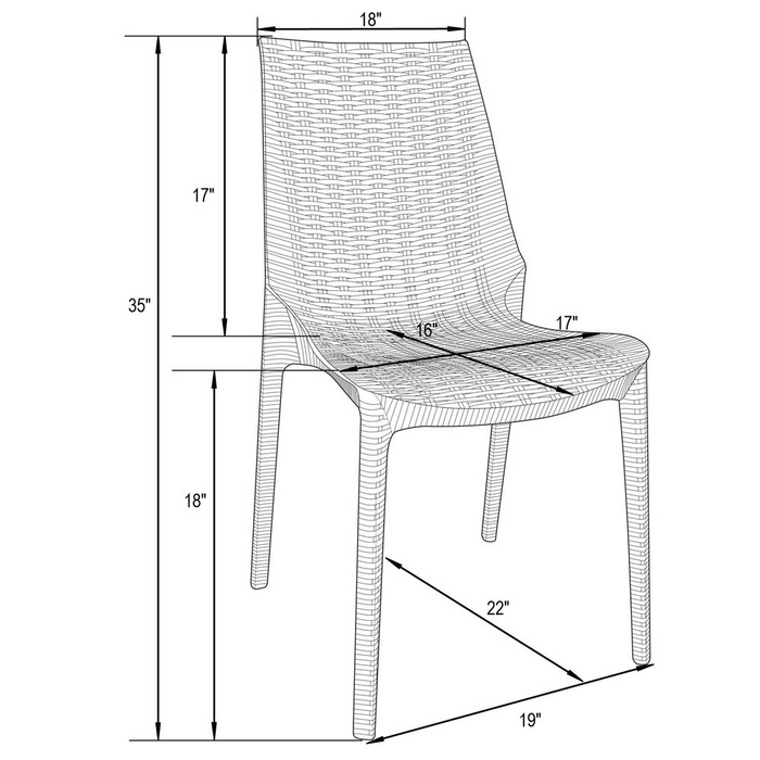 Kent Outdoor Patio Plastic Dining Chair Set of 4 – Stylish & Durable Patio Seating