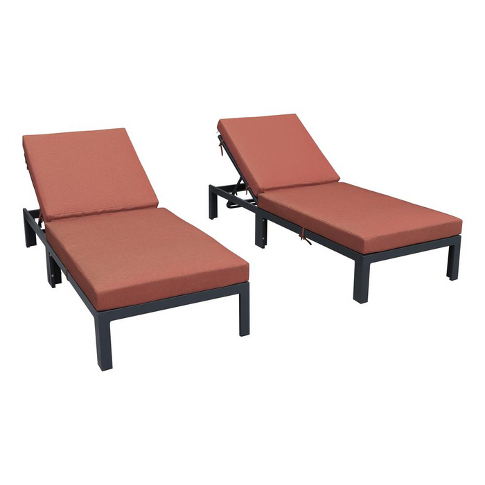 Chelsea Modern Outdoor Chaise Lounge Chair With Cushions Set of 2 - Stylish & Durable Patio Furniture