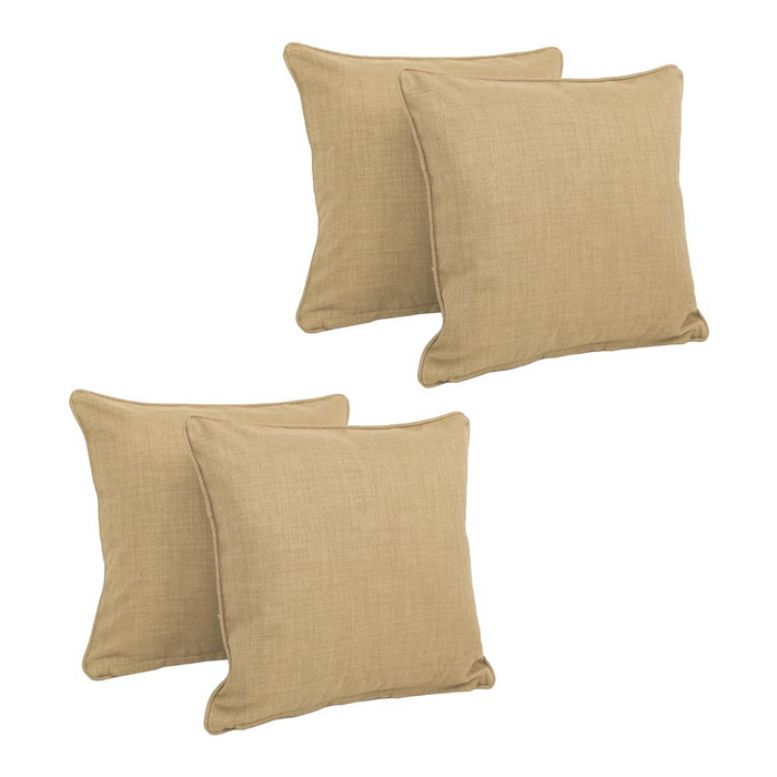 18-inch Double-corded Solid Outdoor Spun Polyester Square Throw Pillows with Inserts (Set of 4)  9810-CD-S4-REO-SOL-07