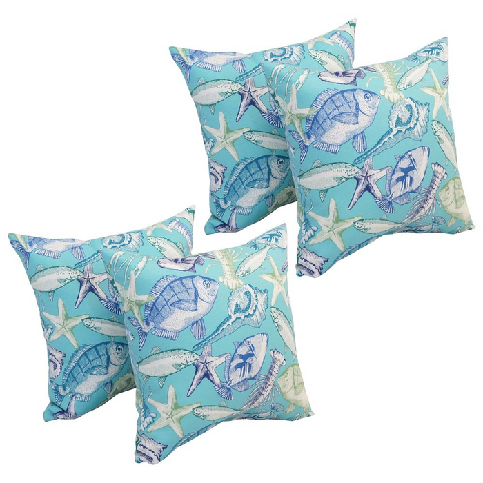 17-inch Square Polyester Outdoor Throw Pillows (Set of 4) 9910-S4-OD-114