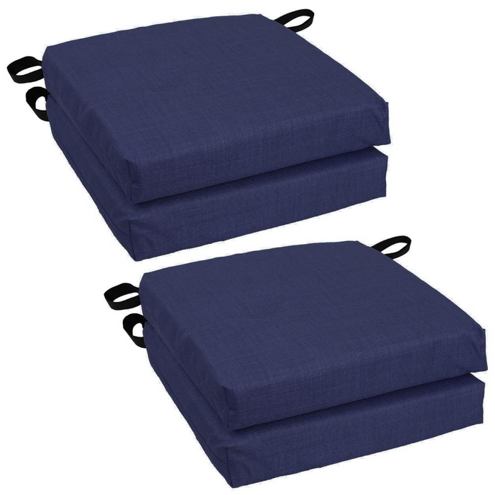 Blazing Needles Set of 4 Outdoor Chair Cushions, Azul - Premium Spun Polyester, Vibrant Color