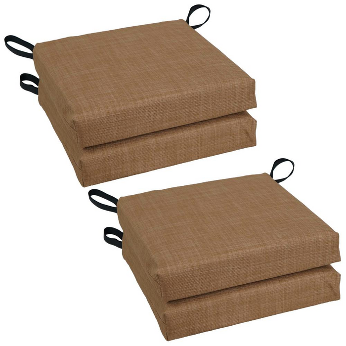 Blazing Needles Set of 4 Outdoor Chair Cushions, Mocha - Premium Comfort & Style