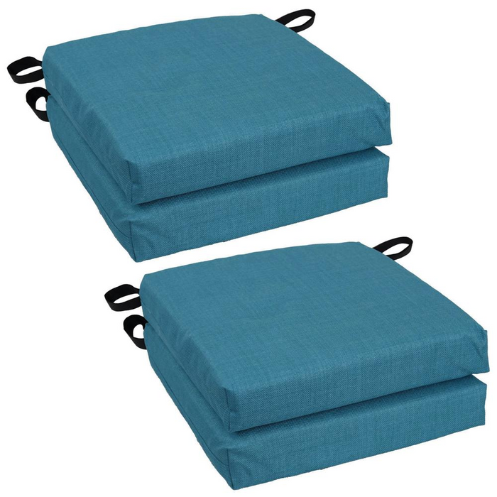 Blazing Needles Set of 4 Outdoor Chair Cushions, Sea Blue - Premium Comfort and Style