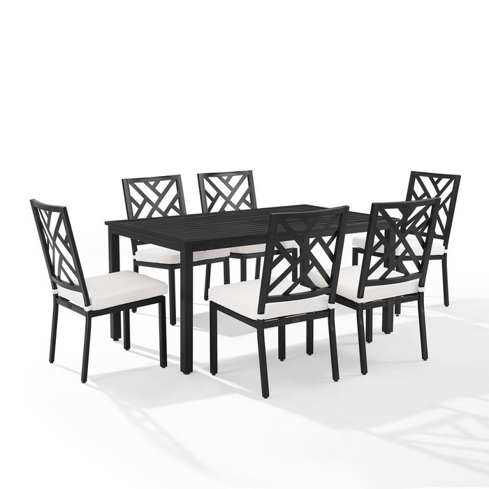 Locke 7Pc Outdoor Metal Dining Set - Stylish & Durable Patio Furniture