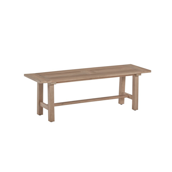 Rustic Light Oak Outdoor Dining Set - Acacia Wooden Table with 2 Benches | Durable Patio Furniture