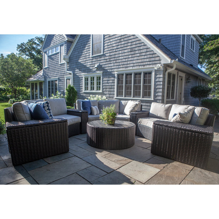 Elliot Outdoor 7-Piece Round Sectional Set