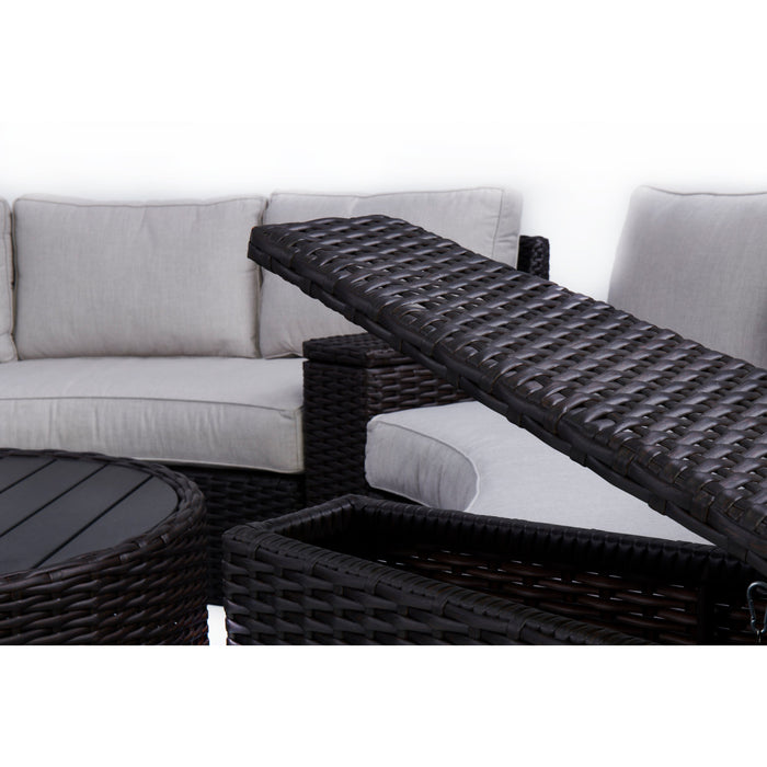 Elliot Outdoor 7-Piece Round Sectional Set